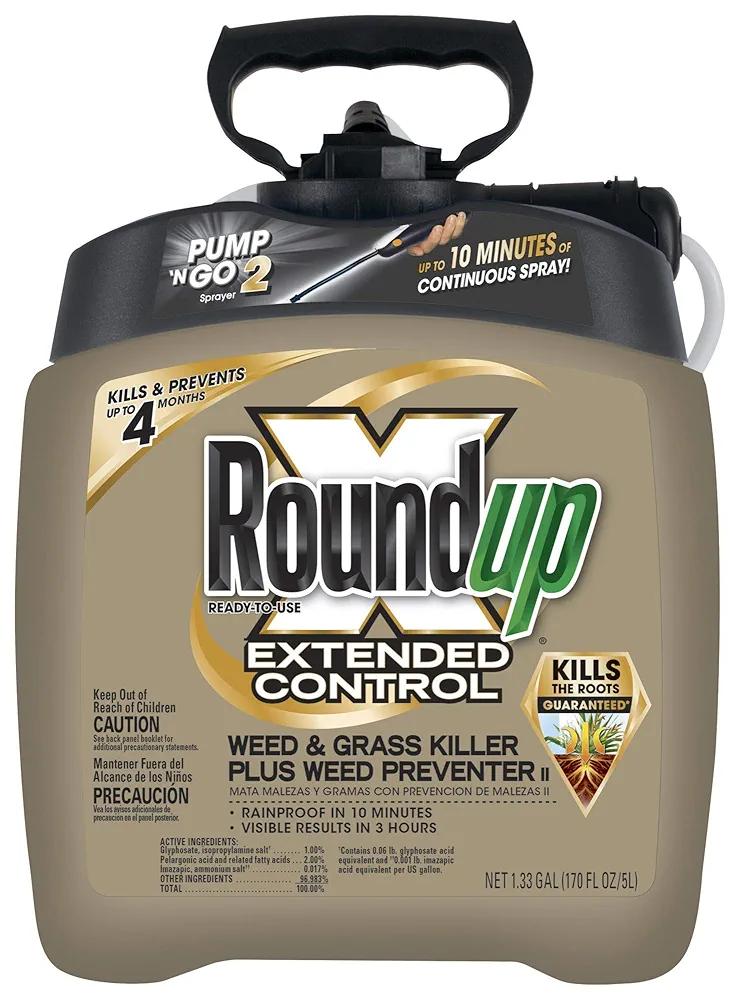 Roundup Ready-To-Use Extended Control Weed & Grass Killer Plus Weed Preventer II with Pump 'N Go 2, 1.33 gal.