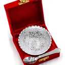 NOBILITY Bowl Spoon Set Silver Plated Light Weight with Red Velvet Box Friends Family Corporate Gift Items Dessert Dry Fruits Serving Diwali Christmas Eid Wedding Return Home Decoration Gifts