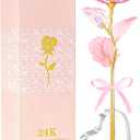 Mothers Day Mom Gifts for Women Grandma, Artificial Forever Birthday Flowers Galaxy Glass Eternal Roses with Heart Shaped Crystal Vase, Mother's Day Anniversary Wedding Rose Gifts for Wife Sister (C Light Pink)