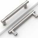 10 Pack 5''(128mm) Brushed Nickel Knurled Cabinet Handles Kitchen Satin Nickel Cabinet Pulls Drawer Dresser Hardware for Cupboard Bathroom