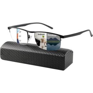 K.LAVER Progressive Photochromice Reading Glasses For Men Women,Multifocal Transition Computer Glasses Anti UV/Blue Light