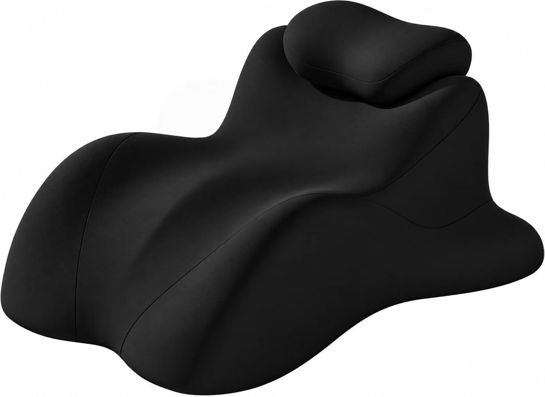 Memory Foam Wedge Pillow for Intimacy Couples, Ergonomic Support Pillow, Black