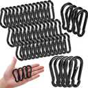50Pack M5 2Inch Spring Snap Hooks Carabiner Black, 3/16" Heavy Duty Carabiner Clips Chain Quick Links Spring Safety Hook Connector for Dog Leash Backpack Hiking Fishing Bag Outdoor Travel