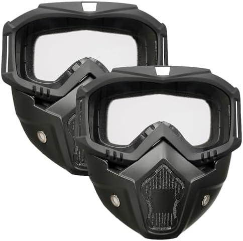 Airsoft Mask Full Face, Paintball Mask, Tactical Mask, Motorcycle Helmet Goggles with Removable Face Mask for Men Women
