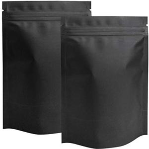 STUs 60 Pack Mylar Stand-Up Bags 5.5 x 7.9 Inch Smell Proof Bags Foil Pouch Double-Sided Mylar Bag Matte Black