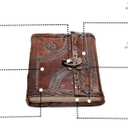 Leather Bound Journal Notebook - Genuine Embossed Journals for Writing Men Women 6 X 8 inches - Lined Paper 200 Pages Vintage Brown Diary With Lock