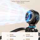 SWEETFULL Baby Stroller Fan - 4000mAh Rechargeable 4-Speed Quiet with LED Display & Night Light, Mini Portable 360 Clip On Safe Fan for Car Seat, Crib, Travel - Black