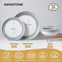 Stoneware Dinnerware Set for 4, 12-Piece Ceramic Plates & Bowls