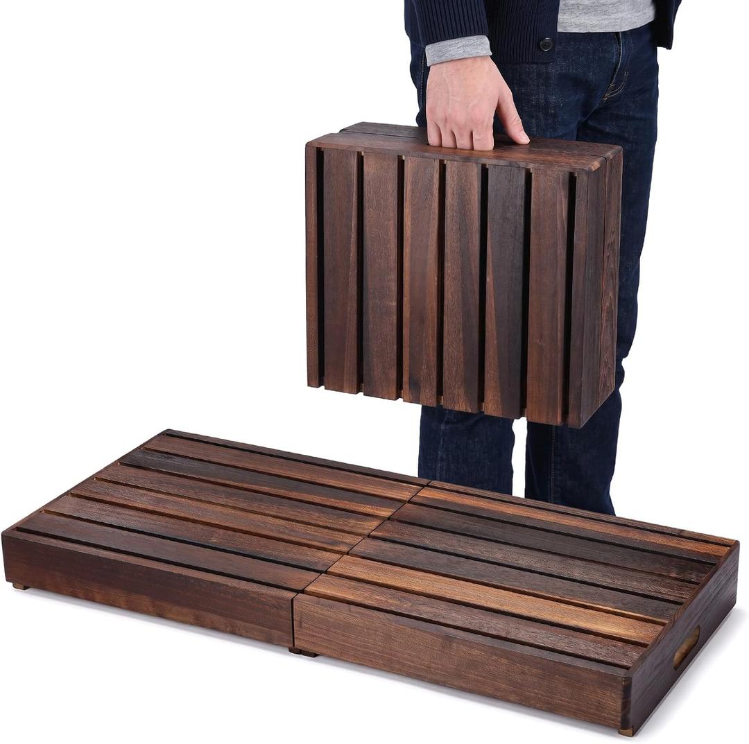 Leinuosen Wooden Step Stool 3.5'' for Adults, Kids 35'' Extra Long Bed Step