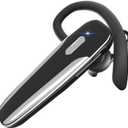 Single Ear Bluetooth Headset V5.3 Single-Ear Earpiece with Wireless Microphone 48H Battery, Bluetooth Earpiece - Handsfree for Driving/Truck Drivers, Compatible with iPhone, Android, Samsung
