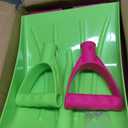 2 Pack Kids Winter Snow Shovel, Detachable Three-Part Rose Red & Green Plastic Kids Snow Shovel, Adjustable 27.5-35 inch with D-Grip Handle,Winter Toys Gifts for Boys Girls Playing (Rose red & Green)