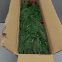 9FT Prelit Christmas Garland, Realistic Green Norfolk Pine Garland with Lights Battery Operated for Mantle Stairs Railing Fireplace Table Indoor Xmas Decor