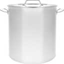 Concord Polished Stainless Steel Stock Pot Brewing Beer Kettle Mash Tun w/Flat Lid (30 QT)