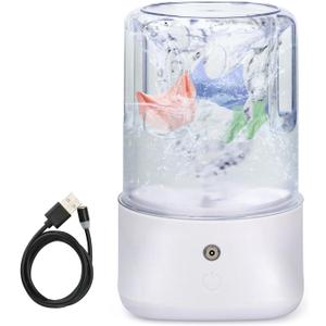 Mini Portable Washing Machine - USB Rechargeable 1L Small Washer with 2 Modes Deep Cleaning for Underwear, Socks & Baby Clothes, Compact Travel Laundry for Apartment, Dorm, Camping, White