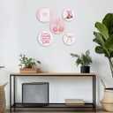 5 Pcs Preppy Pink Coquette Wall Art Bowknot Aesthetic Hanging Decor for Apartment Bedroom Living Room Dining Room Farmhouse Home