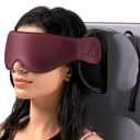 Bonairest Travel Pillow, Airplane Neck Pillow with 3D Eye Mask for Sleeping, Round Edge Plane Head Strap 360°Headrest Support for Long Flight, Stop Bobblehead, Travel Essential for Car Road Trip Red