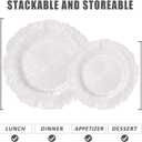 U-QE 60PCS White Plastic Plates - Pearl White Plates Disposable&Reusable - Heavy Duty Plastic Plates for Party&Wedding Including 30 Dinner Plates 10" & 30 Appetizer Plates 7"