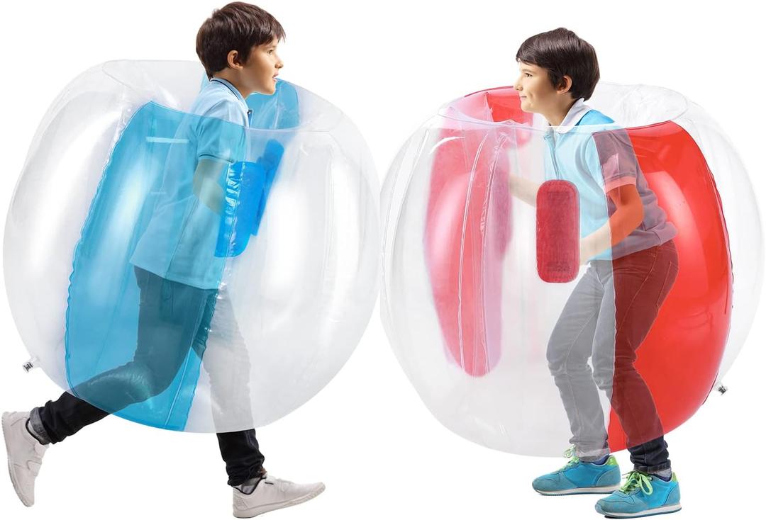 Theefun Bumper Balls, 2 Pack Inflatable Sumo Ball, 36inch Bopper Toys for Kids Physical Outdoor Active Play, Giant Human Hamster Knocker Body Zorb Ball, Body Bubble Soccer Ball