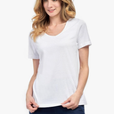 Turtle Bay New York Women's Perfect Short-Sleeve V-Neck Tee Shirt - Cotton Blend and Wrinkle Resistant (White, XL)
