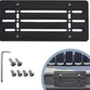 Front Bumper License Plate Bracket for Jeep 2000-2025, Plate Holder Set w 6 Unique Screw Bolts & Wrench Kit, License Tag Mounting Kit, Quality Plate Holders, Premium Car Accessories