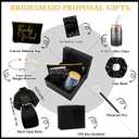 Irenare Bridesmaid Proposal Gifts Set Robes Makeup Bag Cup Cards Hair Tie Bracelet Diamond Pen Bridesmaid Gift Box(Black,8 Pcs)