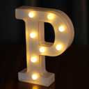 Light Up Letters, Led Letter Lights 26 Alphabet, Decorative Lighted Letter, Battery Powered Led Marquee Letters for Party, Bar, Night Light, Home Decor(P)