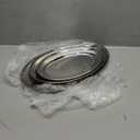 3 Pcs Stainless Steel Serving Tray Large Oval Platter Set, 11.8" 13.8" 15.7" Heavy Duty Metal Oval Serving Platter Mirror Polish Sizzle Plate for Fish Dessert Meat Sushi Birthday Wedding