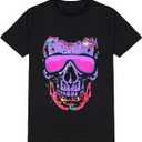 LED T Shirt Sound Activated Glow Shirts Light Up Equalizer Clothes for Party, M