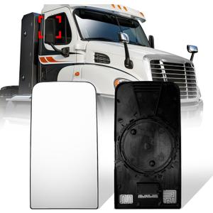 Upper Mirror Glass for Freightliner Cascadia 2007-2018, Door Main Mirror Glass Replacement with Defrost Heated for Freightliner Cascadia Driver Left &Passenger Right Side Universal Side, 1 Pack