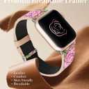Moolia Floral Leather Band Compatible with Apple Watch Band 42/41/40/38/46/45/44/49mm Women, Cute Romantic Vintage Rose Pattern Strap for iWatch Series 11 10 9 8 7 6 5 4 3 2 1 SE/Ultra(1/2/3)
