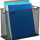 Mind Reader Vertical File Storage, Desktop Organizer, Hanging Files, Office, Metal Mesh, 12.25"L x 5.5"W x 10"H, Black