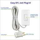 Leviton Table Top Plug in Lamp Dimmer for Dimmable LED, Halogen and Incandescent Bulbs, TBL03-10W, White