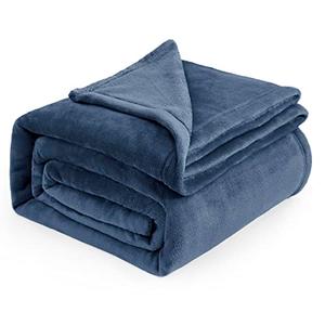 Fleece Blankets Queen Size Mineral Blue - Bed Blanket Soft Lightweight Plush Fuzzy Cozy Luxury Microfiber, 90x90 inches