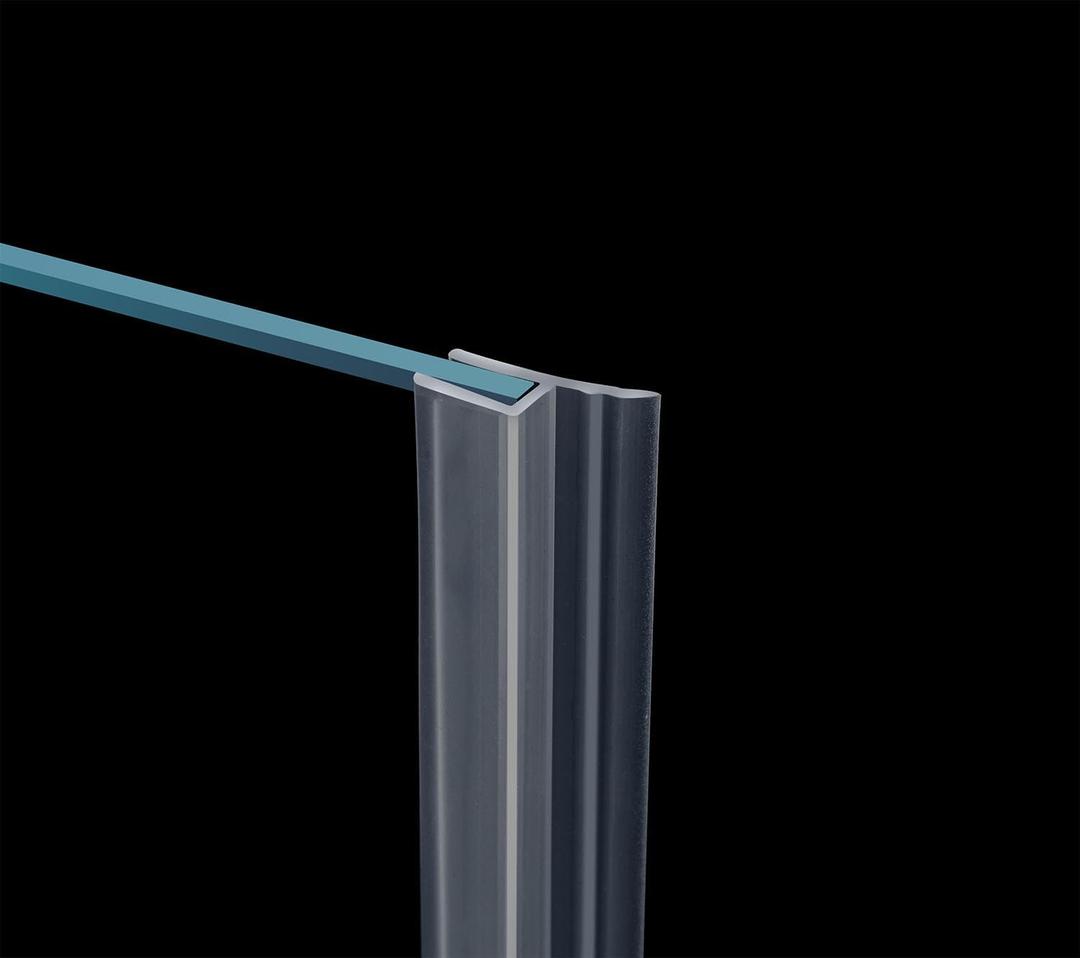 Glass Door Side Seal Strip 100 Inch Frameless Shower Door Side Sweep for 3/8 in Frameless Glass Door