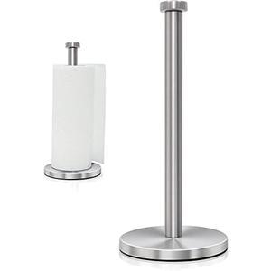 Paper Towel Holder Countertop, Standing Paper Towel Roll Holder for Kitchen Bathroom, with Weighted Marble Base for One-Handed Operation