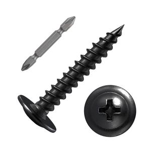 (150 pcs)#81-1/2" Black Truss Head Wood Screws Quick Metal Self Tapping Zinc Oxide