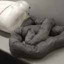 EHEYCIGA Fluffy Dog Crate Bed for Extra Large Dogs, Plush Faux Fur Crate Pad, Calming Anti Anxiety XL Dog Bed, Washable Soft Warm Mat