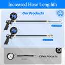 Digital Tire Pressure Gauge with Inflator 250 PSI, Heavy Duty 360 Air Chuck Air Compressor Attachments, Improved Leaks Protection & Extended Hose Tire Gauge, 0.1 Display Resolution, with Storage Box