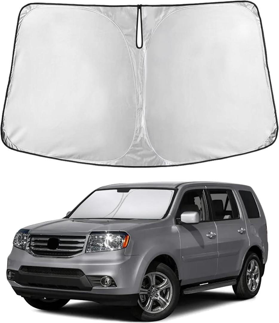 EcoNour Windshield Sunshade Compatible for Honda Pilot 2009-2013 2014 2015, Sun Visor for Front Windshield & Window Sun Shade Cover, UV Heat Blocker & Protector, Car Accessories
