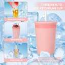 Silicone Cooling Cup - Mini Ice Cube Mold, Perfect for Coffee, Juice, Tea - Stainless Steel Inner Cup Dishwasher Safe (Pink)