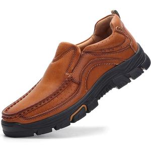 Venshine Mens Casual Slip On Loafers Shoes Walking Dress Leather Shoes (13, Brown1)