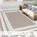 Garvee Outdoor Rug 9x18 Patio Reversible Plastic Straw Rug Panel Grey Brown | Outdoor Waterproof Foldable Mat Easy Clean Lightweight Carpet for Backyard Camping Porch RV Beach Balcony Deck Picnic