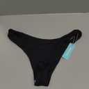 Aqua Eve Women Cheeky Bikini Bottom Brazilian High Cut Swim Bottom Low Rise Bathing Suit Bottom (Small, Black)