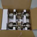 BESTTEN [2 Pack] Entry Door Knob with Lock, Keyed Different Door Lock for Exterior Door and Front Door, Standard Ball, Satin Nickel