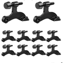 OBTANIM 8 Pack Hinge Pin Door Stopper Heavy Duty Metal Adjustable Door Stops with Rubber Bumper Tips (Black)