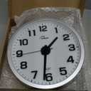 WallarGe Night Light Wall Clock for Bedroom - Silent Lighted up Wall Clock Glow in The Dark, Battery Operated Wall Clocks for Living Room/Kitchen, Easy to Read Large Digital Display, 12 Inch (Silver)