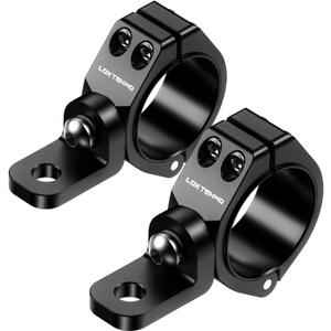 Thicken UTV LED Light Bar Mounts 2PCS, Heavy Duty CNC Aluminum 360 Adjustable Whip Light Mount Light bar Mounting Bracket, Fit 1.5''/1.75''/1.85''/2''/2.1'' Roll Cage