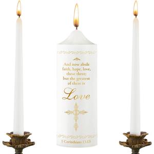Frienda Unity Candles for Wedding Ceremony Set Wedding Unity Taper Candles Catholic Religious Ceremony Accessories(Charming Style)