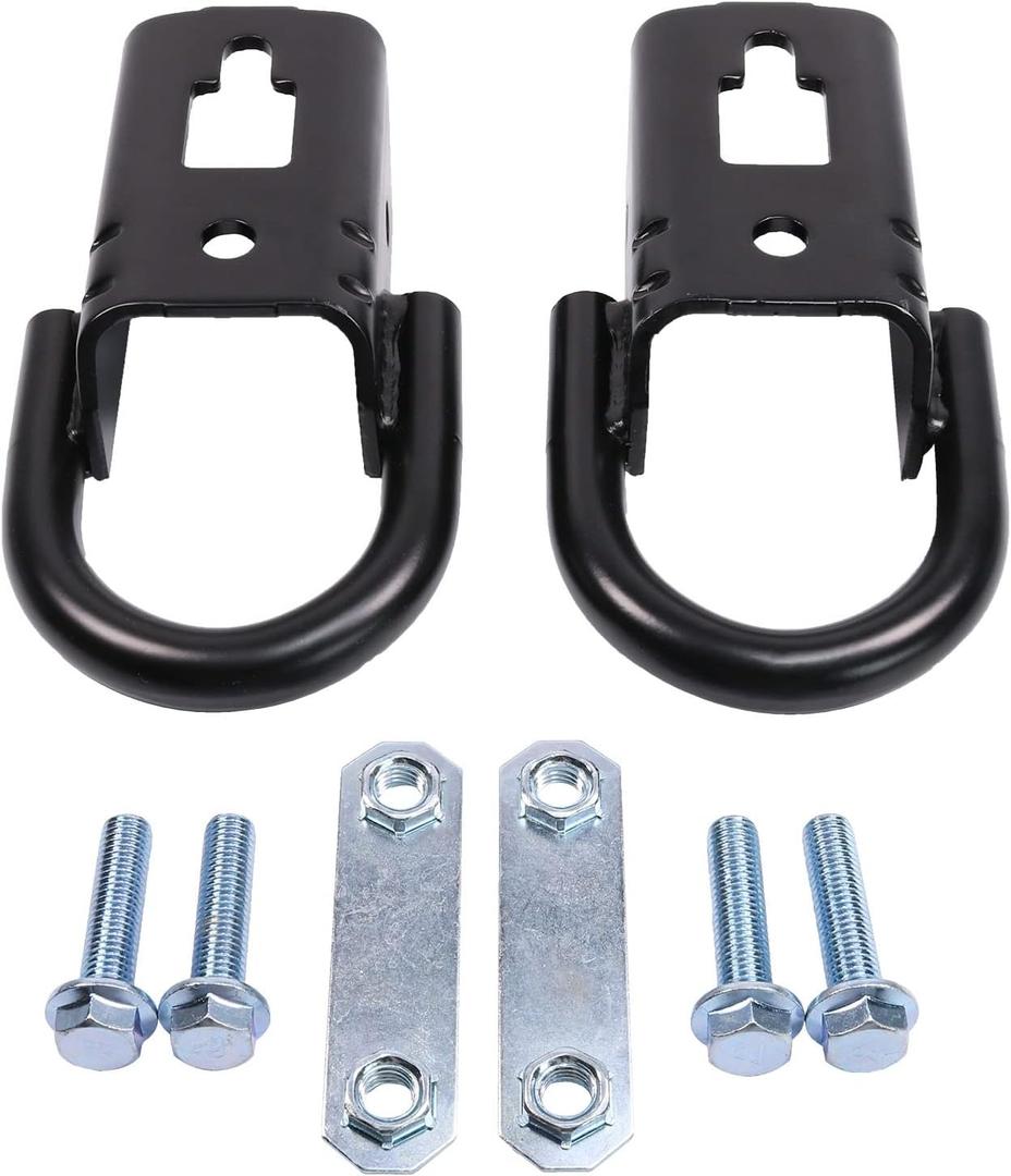 JDMSPEED New Tow Hook Front Right or Left Heavy Duty D-Ring Set (2) FL3Z17A954C Replacement For Ford (Black)