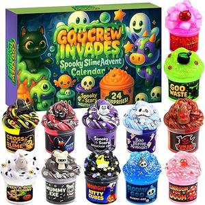 Funewest Slime Advent Calendar for Teen Girls, 24 Days Christmas Countdown with Cute Slime Kit, Xmas Stocking Stuffer Holiday Gifts for Kids Boys Toddlers